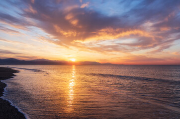 Obraz premium Sunrise in the Costa del Sol, in Malaga