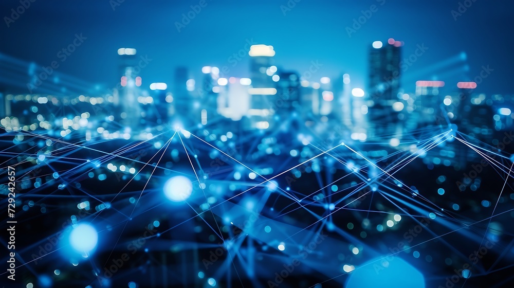 Aufkleber internet speed data communication connection network frame modern industrial skyline city structure,