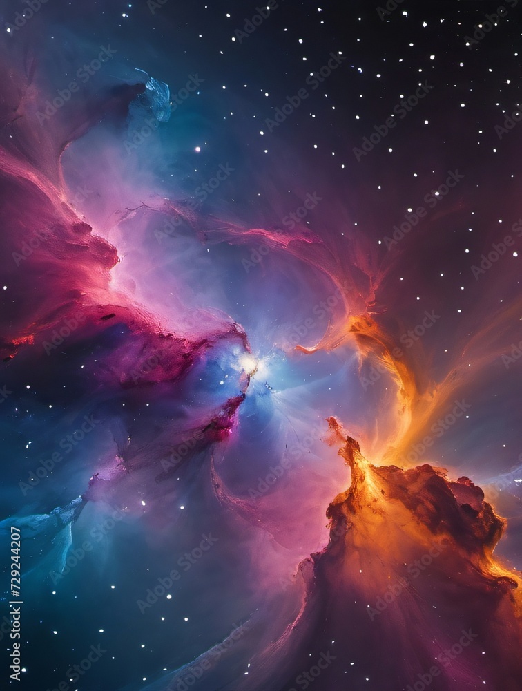Canvas Prints photo of abstract multicolored smooth bright nebula galaxy artwork background