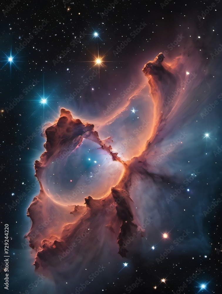 Wall mural photo of nebula on a background of outer space
