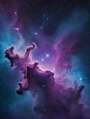 Obraz na płótnie Canvas Photo Of Abstract Purple And Blue Nebula Background