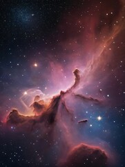 Photo Of Cosmic Space Background With Nebula And Stars