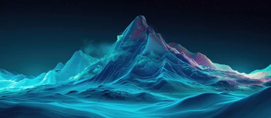 Foto op Plexiglas Digital abstract mountain in a futuristic style. AI generated image © prastiwi