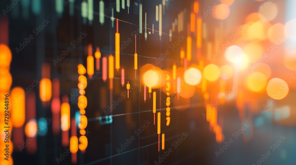 Poster stock market or forex trading graph and candlestick chart suitable for financial investment concept.
