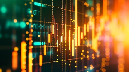 Obraz premium Stock market or forex trading graph and candlestick chart suitable for financial investment concept. Economy trends background for business idea and all art work design. Abstract finan : Generative AI