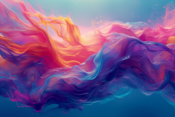 Fototapeta premium Vibrant colors swirling in futuristic underwater