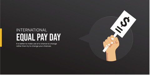 International Equal Pay Day, banner, poster, social media post, vector illustration, awareness, observance, September 18, humanity, equality, diversity, inclusion