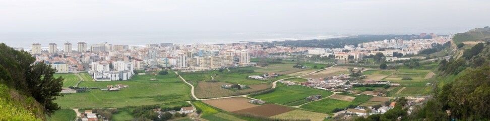 Panoramic view over the Costa of Caparica, Almada, Portugal