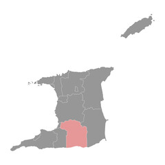 Obraz premium Princes Town region map, administrative division of Trinidad and Tobago. Vector illustration.