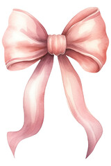 pink ribbon bow, watercolor pink Bow tie