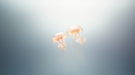 Graceful jellyfish in serene poses. Generative AI