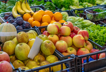 Various fruits and lettuce