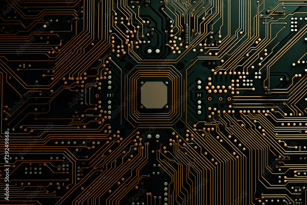 Aufkleber circuit board background. electronic circuit board close up. cpu chip on motherboard. abstract 3d re
