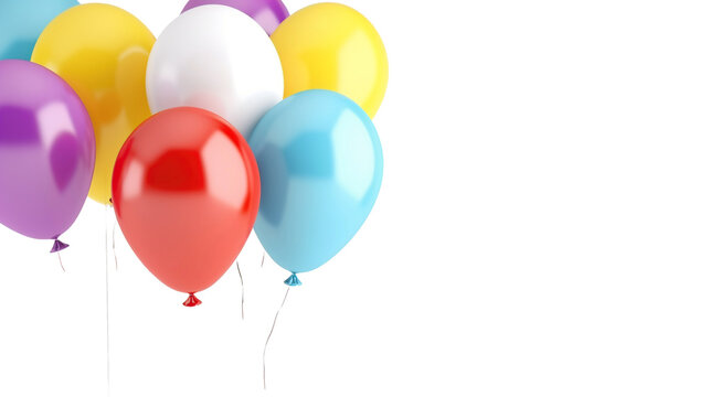 colorful balloons on transparent background