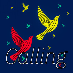 blue bird with wings