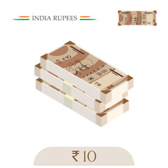 India Currency Rupees 10 Notes