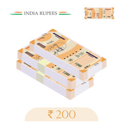 India Currency Rupees 200 Notes