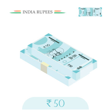 India Currency Rupees 50 Notes