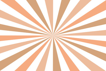 peach fuzz Sun rays Retro vintage style on white background, Sunburst Pattern Background. Rays. Summer Banner illustration