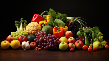Collection of different fruits and vegetables.