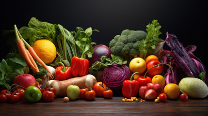 Collection of different fruits and vegetables.