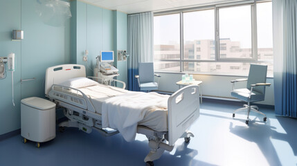 Interior of Modern Hospital Room.