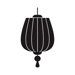 Obraz premium Black Icon Lampion Chinese Flat Vector Illustration 