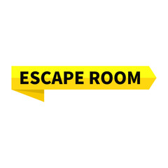 Escape Room Text In Yellow Ribbon Rectangle Shape For Sign Information Announcement Business Marketing Social Media Promotion

