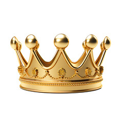 Golden Crown – isolated object on transparent background