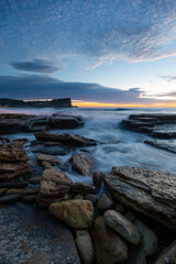 Fototapeta na wymiar Beautiful dawn seascape view at Avalon Beach, Sydney, Australia.