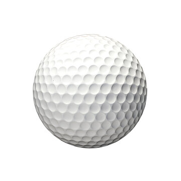 White Golf Ball – isolated object on transparent background