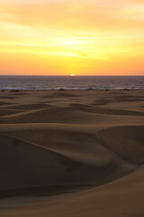 Fototapeta na wymiar Maspalomas sunset, sunrise. Spanish sunrise. Gran Canaria Sunrise and sunsets. 