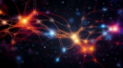 Network of neurones with chemical reaction