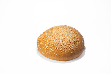 Sweet bun on a white background 2 pcs. Hamburger bun from Berdyansk bakery