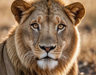 Obraz premium Wildlife Monarch: African Lion Sanctuary in Savannah Majesty