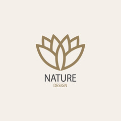 Lotus flower logo beauty vector illustration. - Nature symbol design template.