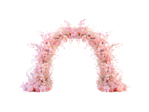 Floral Embrace, Pink Wedding Arch. Cut out