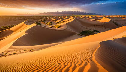 Sand Dunes. Desert. Nature. Landscape. Arid. Sand. Wilderness. Scenic. Sand Texture. Sahara. Sandy Terrain. Remote. Atmospheric. Outdoor. Sandy Landscape. AI Generated.