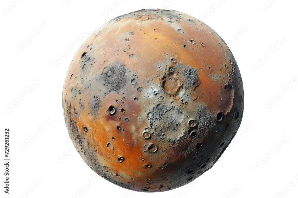 Poster photo concept of phobos, a moon of mars, showcasing its irregular shape and cratered surface against