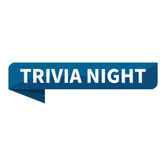 Trivia Night Text In Blue Ribbon Rectangle Shape For Information Announcement Business Marketing Social Media Promotion
