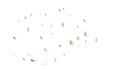 Abstract luxury golden confetti glitter and dust falling down on transparent background. Shiny glittering dust background.