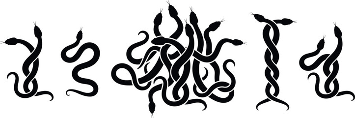 Snake logo. Isolated snake on white background - obrazy, fototapety, plakaty