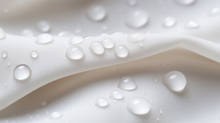 close up of sweat drops on white towel