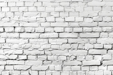 Obraz premium White brick wall texture panoramic . Home and office design backdrop. Painted bricks wall