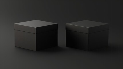 Mockup of two black boxes