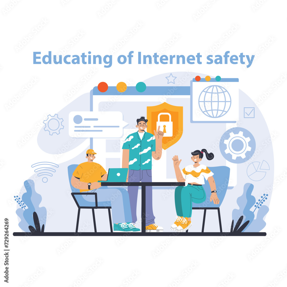 Poster wi-fi network. specialist setting up, developing and maintaining wireless fidelity equipment. secure