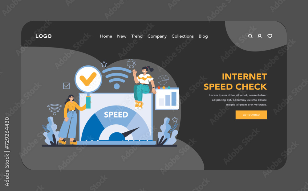Poster wi-fi network dark or night mode web or landing. specialist setting up, developing and maintaining w
