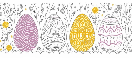 hand drawn easter illustration background