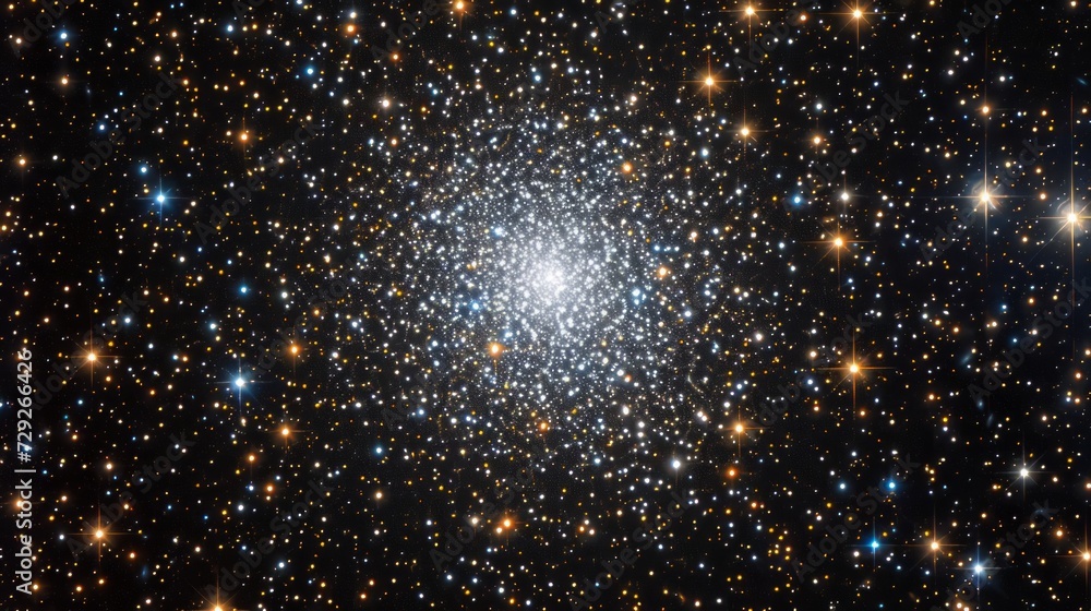 Aufkleber Realistic photo concept of the Omega Centauri Globular Cluster, showcasing its densely packed stars and globular structure Generative AI
