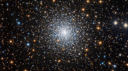 Realistic photo concept of the Omega Centauri Globular Cluster, showcasing its densely packed stars and globular structure Generative AI